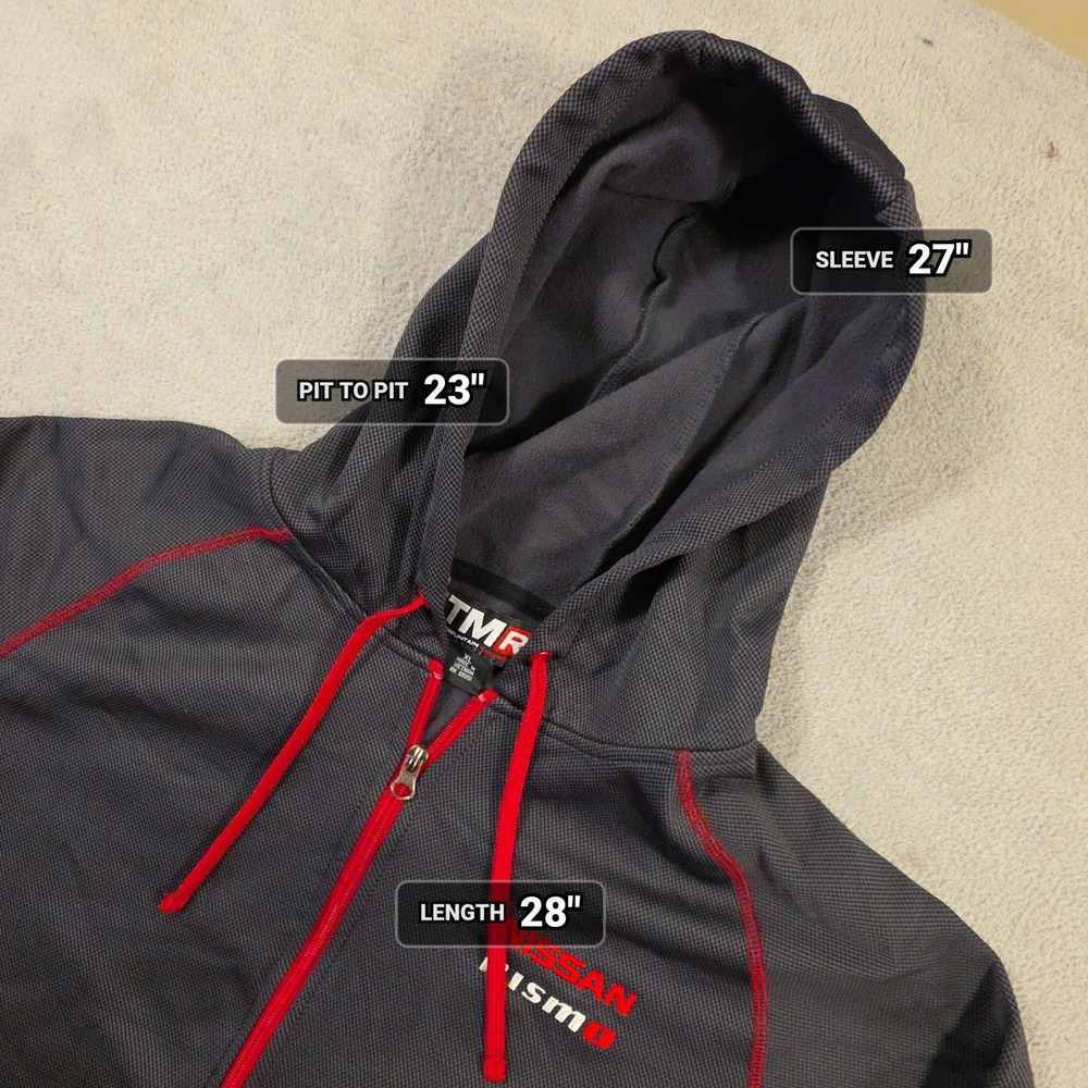 Tri-Mountain Nissan Nismo Hoodie Mens XL Grey Zip Up Gorpcore Streetwear Racing
